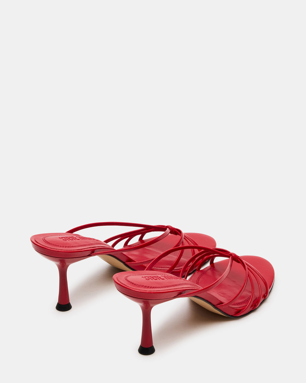 Steve Madden EDNA Red Leather Strappy Mule Women's Heel