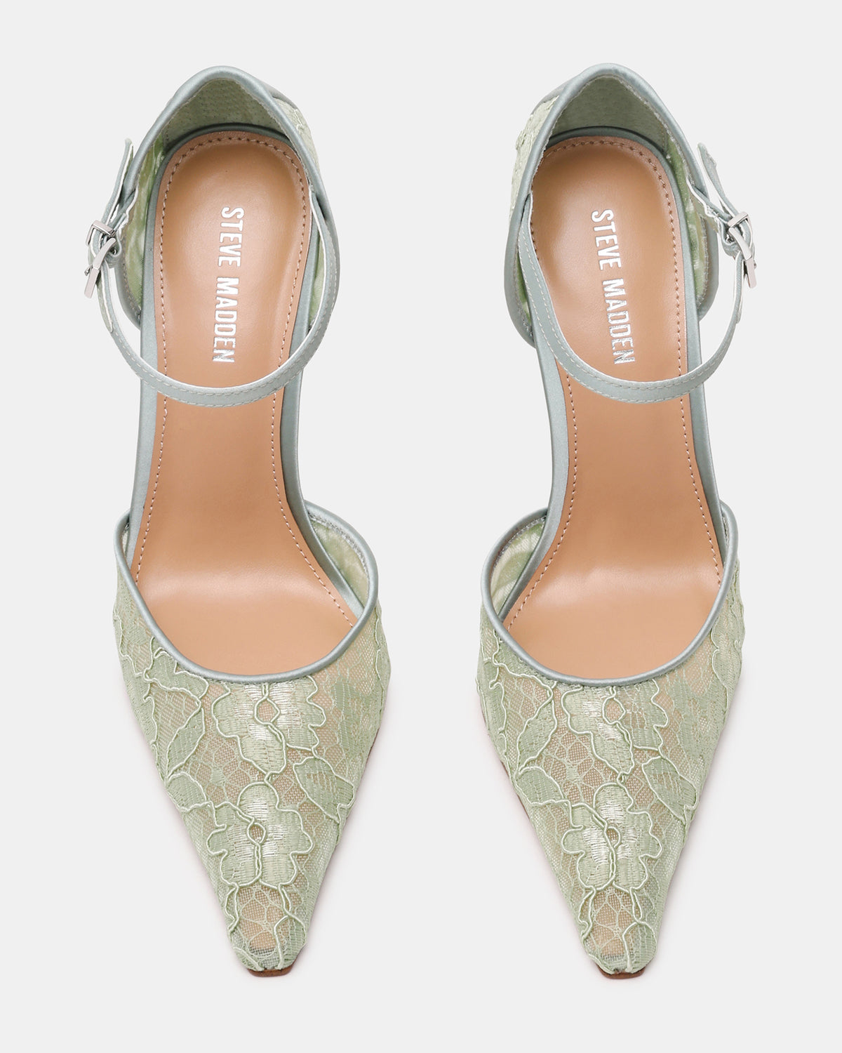 Steve Madden AVANT Pistachio Lace Pointed-Toe Stiletto Pump Women's Heel