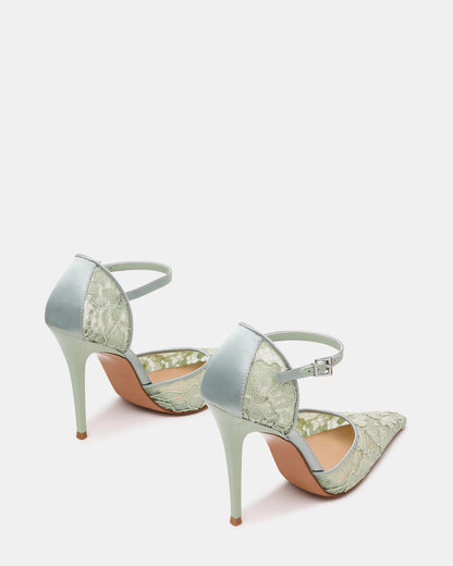 Steve Madden AVANT Pistachio Lace Pointed-Toe Stiletto Pump Women's Heel