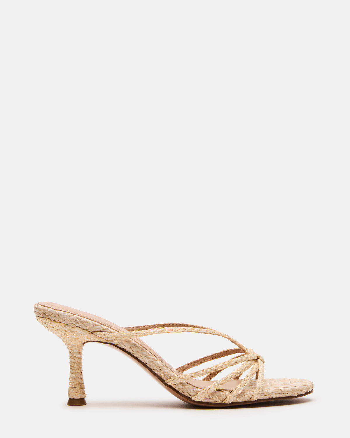 Steve Madden EDNA Natural Raffia Strappy Mule Women's Heel