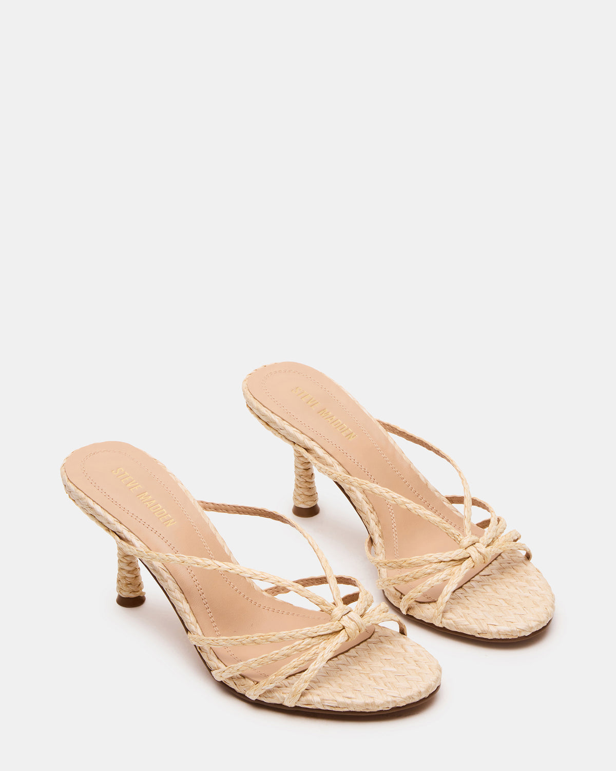 Steve Madden EDNA Natural Raffia Strappy Mule Women's Heel
