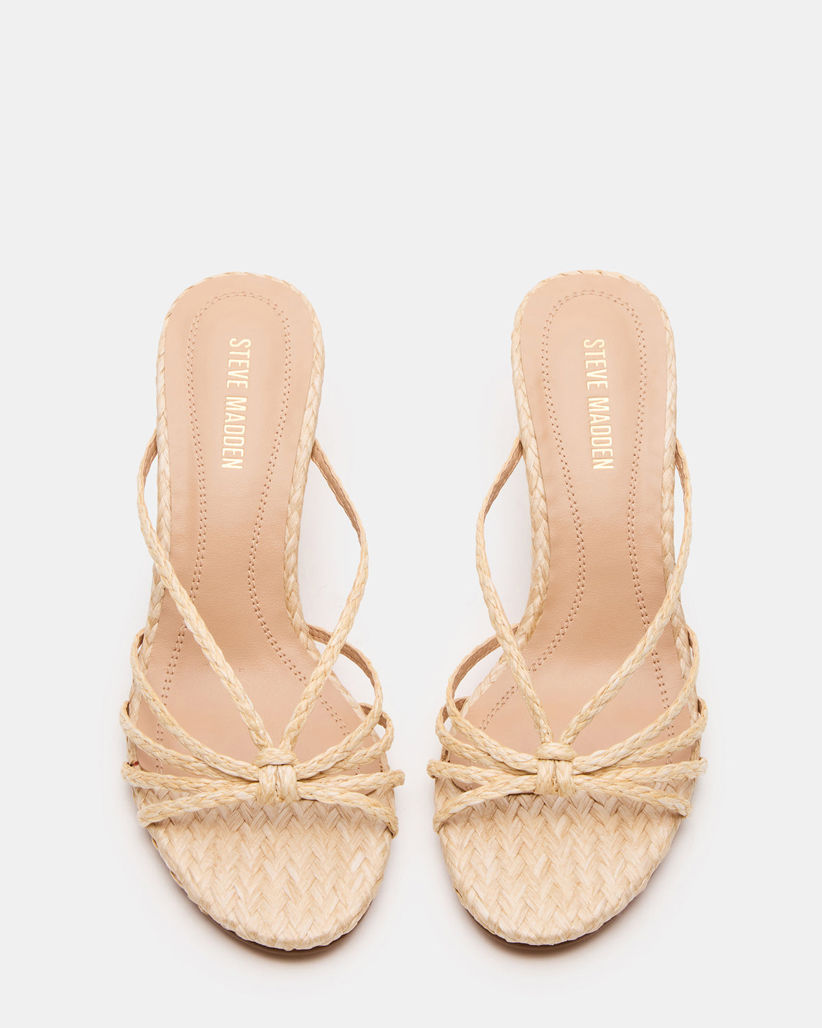 Steve Madden EDNA Natural Raffia Strappy Mule Women's Heel