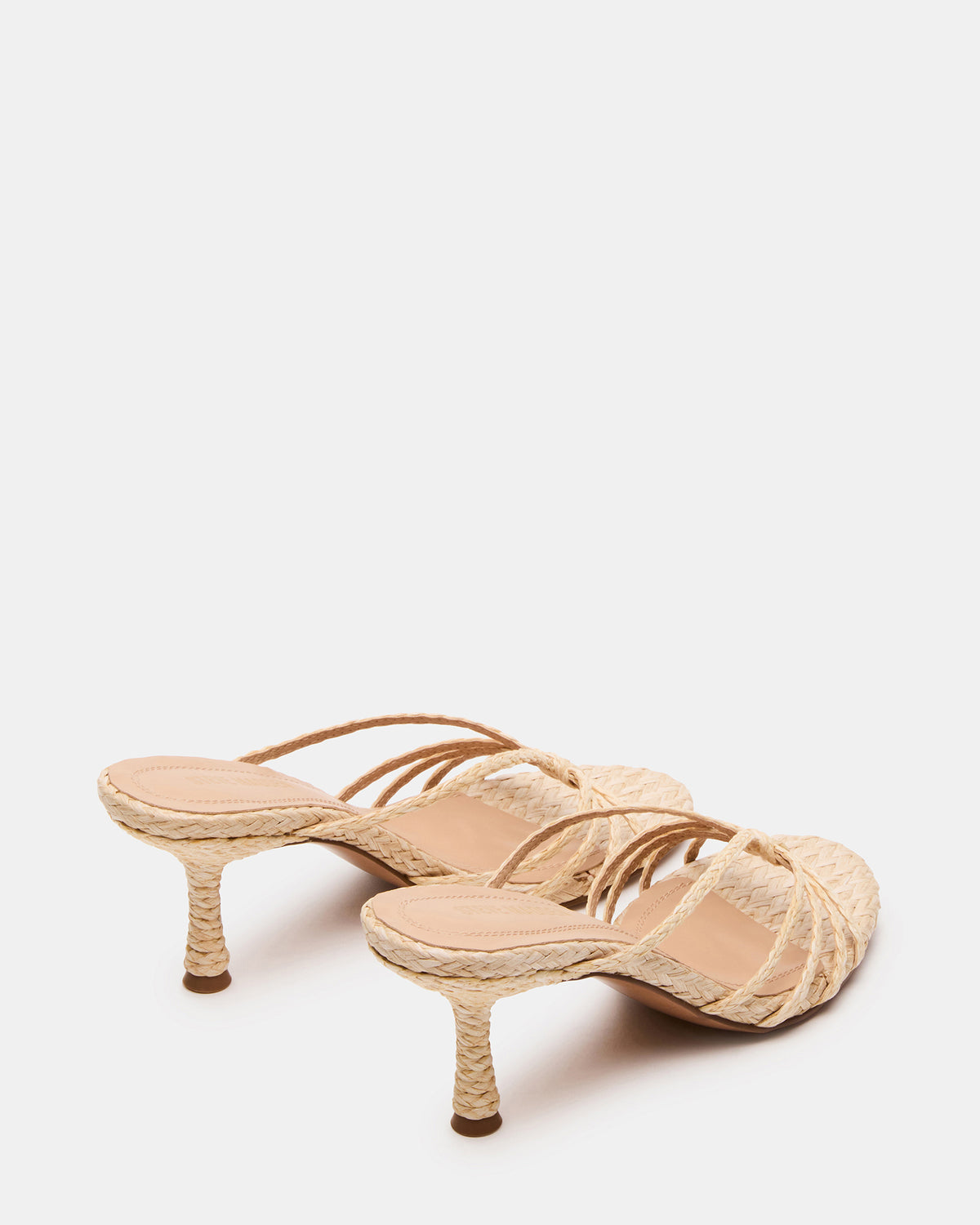 Steve Madden EDNA Natural Raffia Strappy Mule Women's Heel