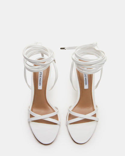 Steve Madden NERI White Patent Strappy Stiletto Round-Toe Women's Heel