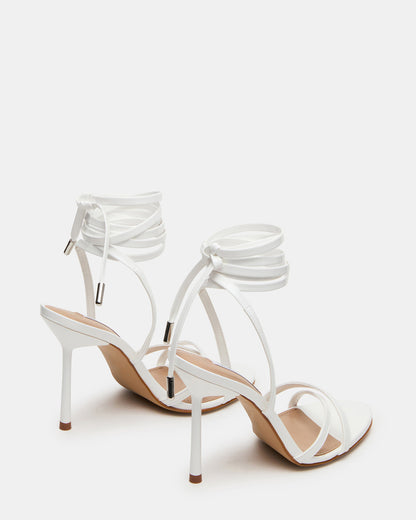 Steve Madden NERI White Patent Strappy Stiletto Round-Toe Women's Heel