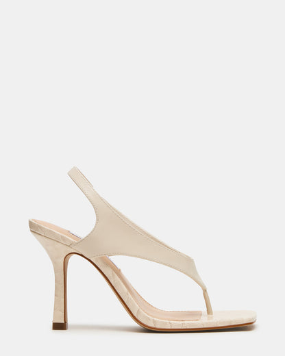 Steve Madden IMPROV Bone Leather Square-Toe Thong Slingback Women's Heel