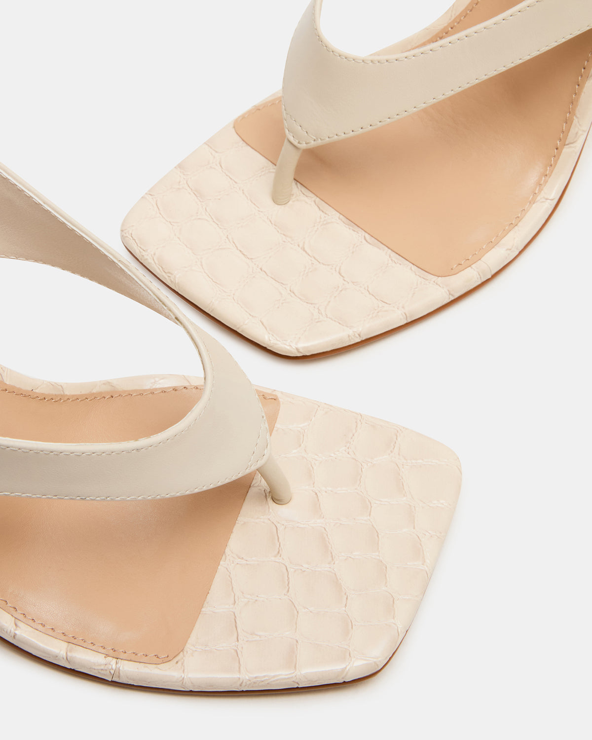 Steve Madden IMPROV Bone Leather Square-Toe Thong Slingback Women's Heel