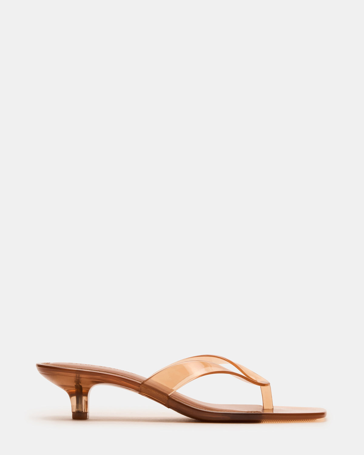Steve Madden TRACIE Jelly Tan Thong Strap Women's Kitten Heel