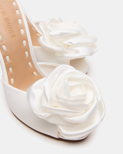 Steve Madden PRIYA Flower Ivory Satin Mule Women's Heel