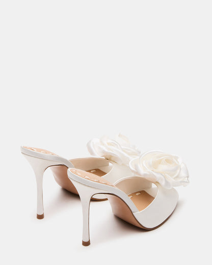 Steve Madden PRIYA Flower Ivory Satin Mule Women's Heel