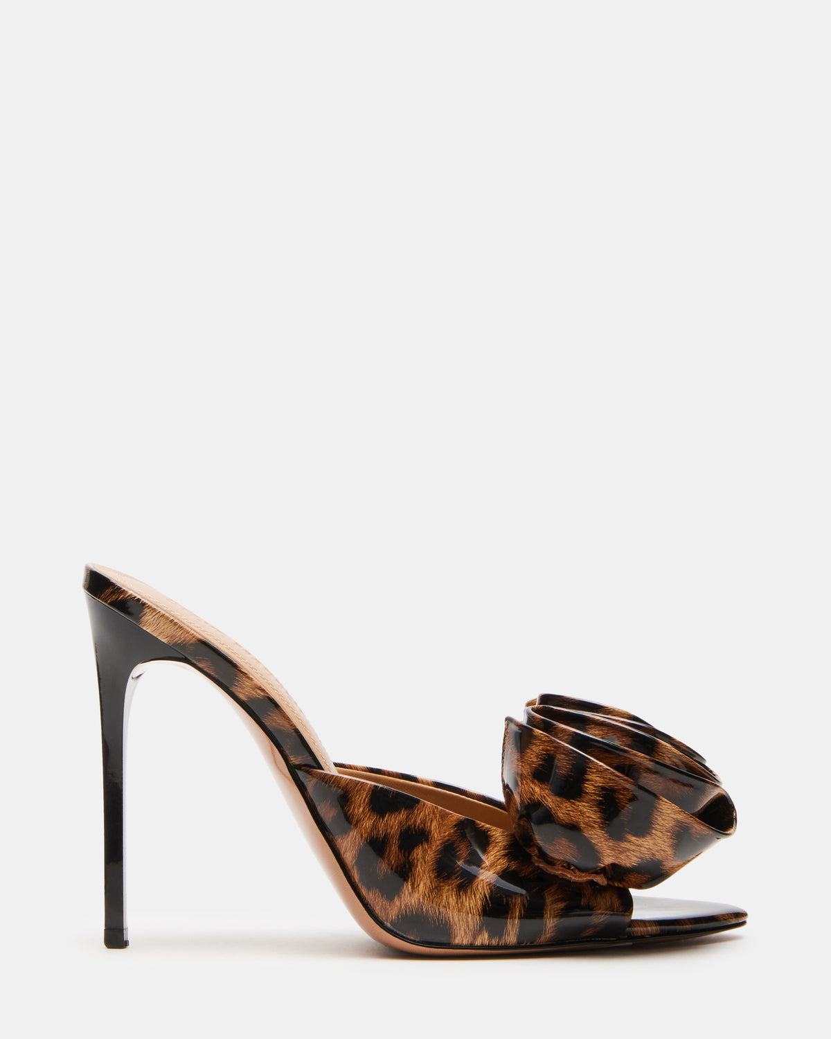 Steve Madden AFFINITY Leopard Patent Women's Multi Pointed-Toe Stiletto Mule Heel