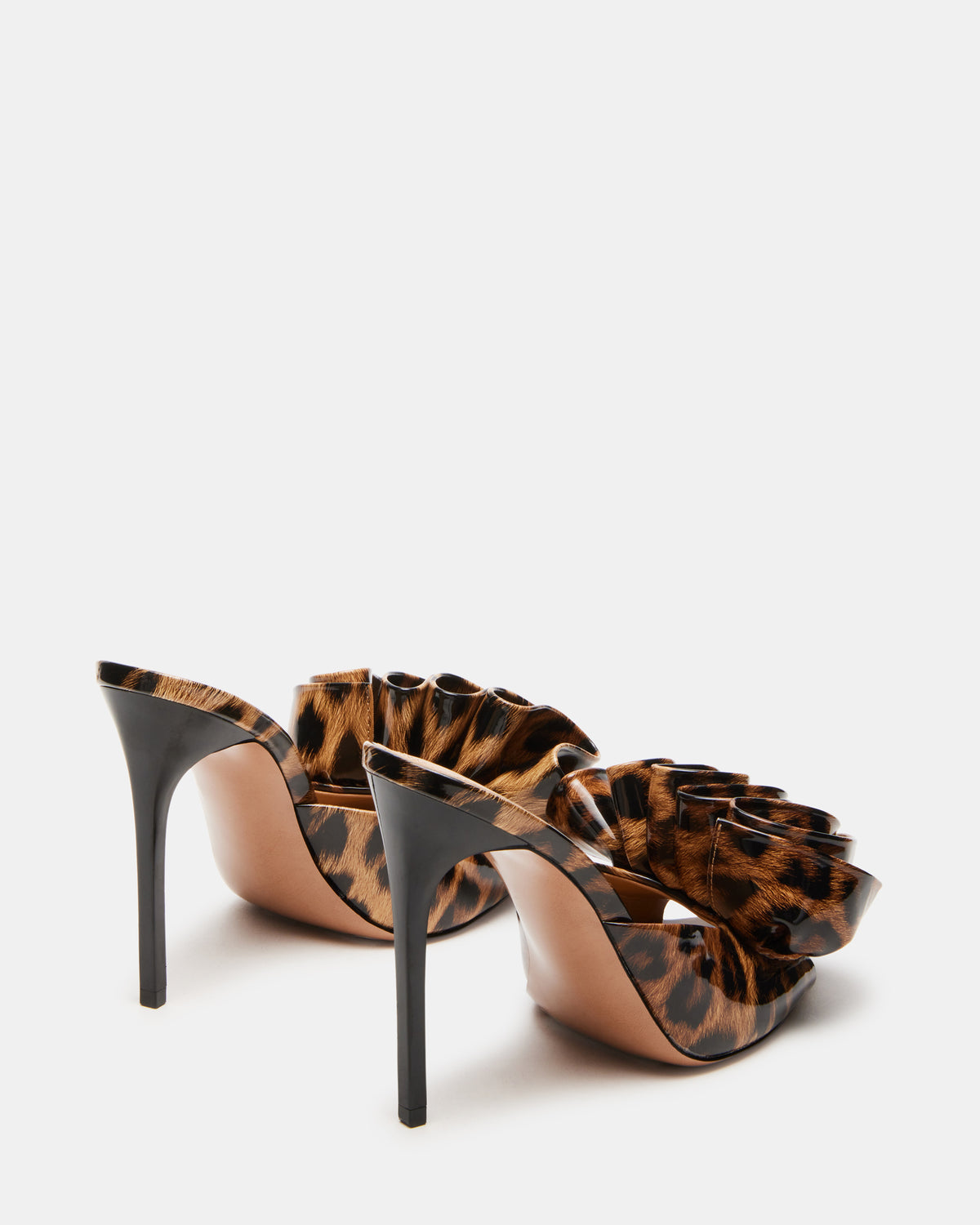 Steve Madden AFFINITY Leopard Patent Women's Multi Pointed-Toe Stiletto Mule Heel
