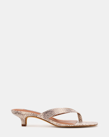 Steve Madden TRACIE Natural Snake Thong Strap Women's Kitten Heel
