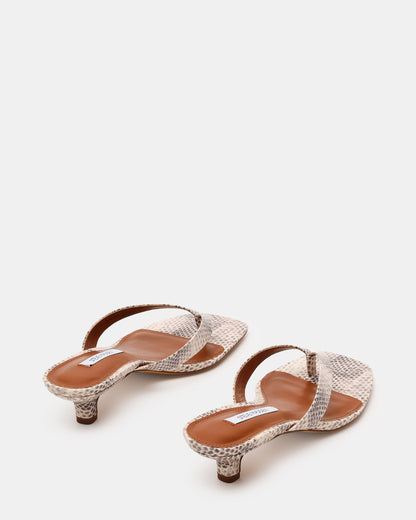 Steve Madden TRACIE Natural Snake Thong Strap Women's Kitten Heel