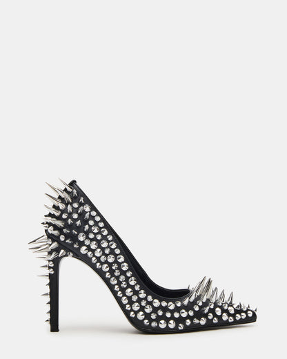 Steve Madden NOIR Black Stud Pointed-Toe Stiletto Pump Women's Heels