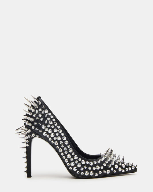 Steve Madden NOIR Black Stud Pointed-Toe Stiletto Pump Women's Heels