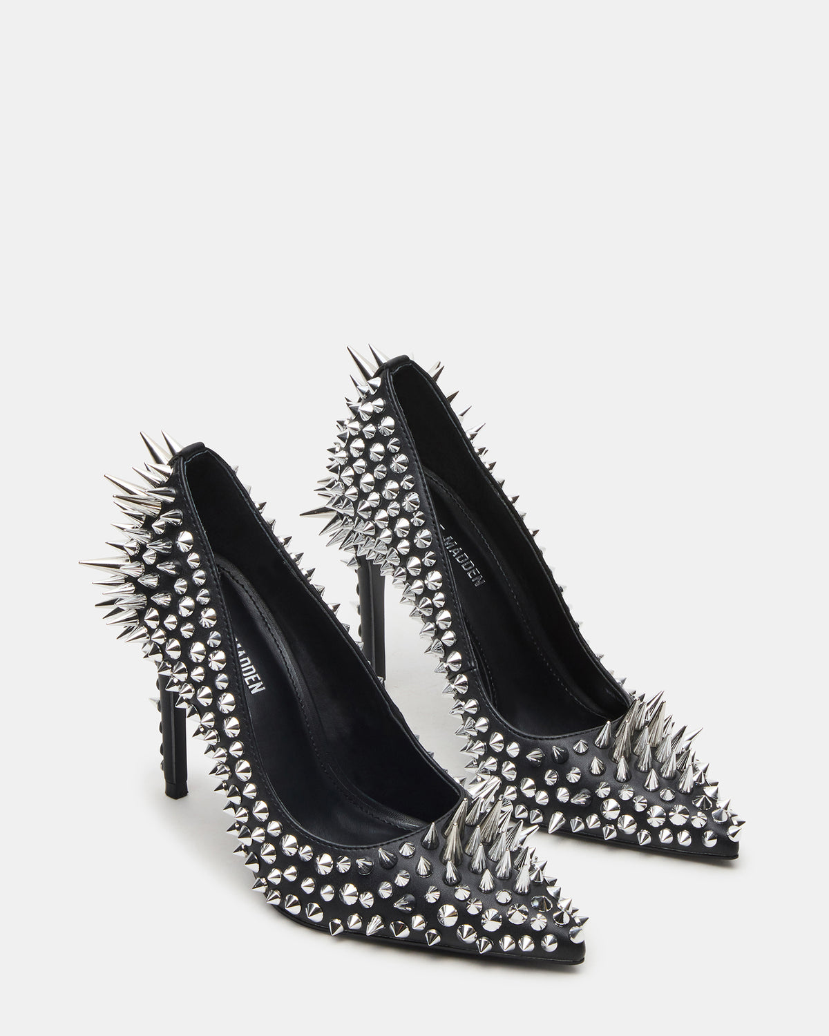Steve Madden NOIR Black Stud Pointed-Toe Stiletto Pump Women's Heels