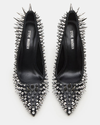 Steve Madden NOIR Black Stud Pointed-Toe Stiletto Pump Women's Heels