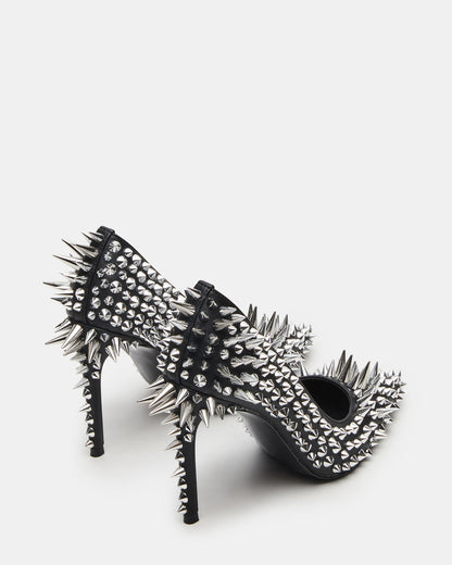 Steve Madden NOIR Black Stud Pointed-Toe Stiletto Pump Women's Heels