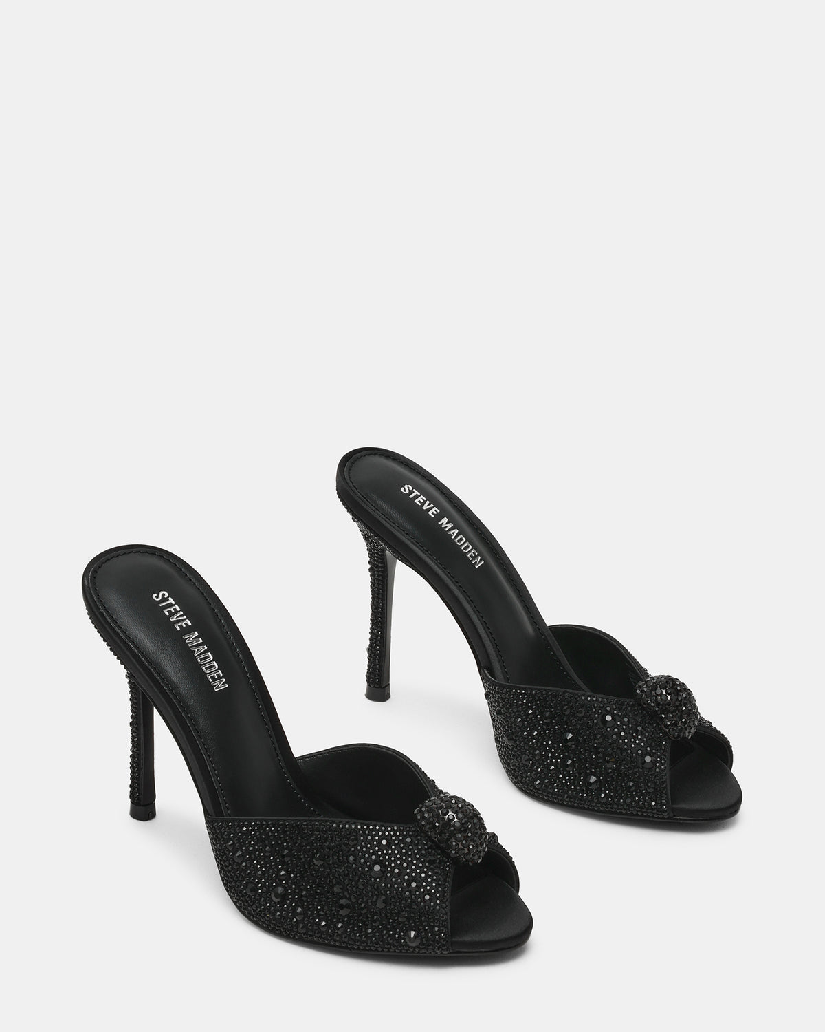Steve Madden PRIYA Black Rhinestones Mule Women's Heel
