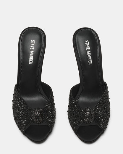 Steve Madden PRIYA Black Rhinestones Mule Women's Heel