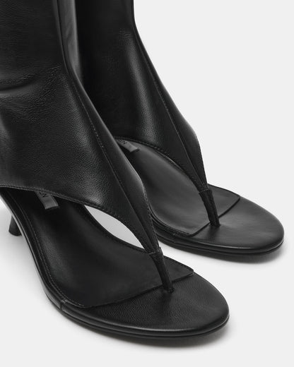 Steve Madden RELENTLESS Black Thong Open-Toe Boot Shaft Women's Heel