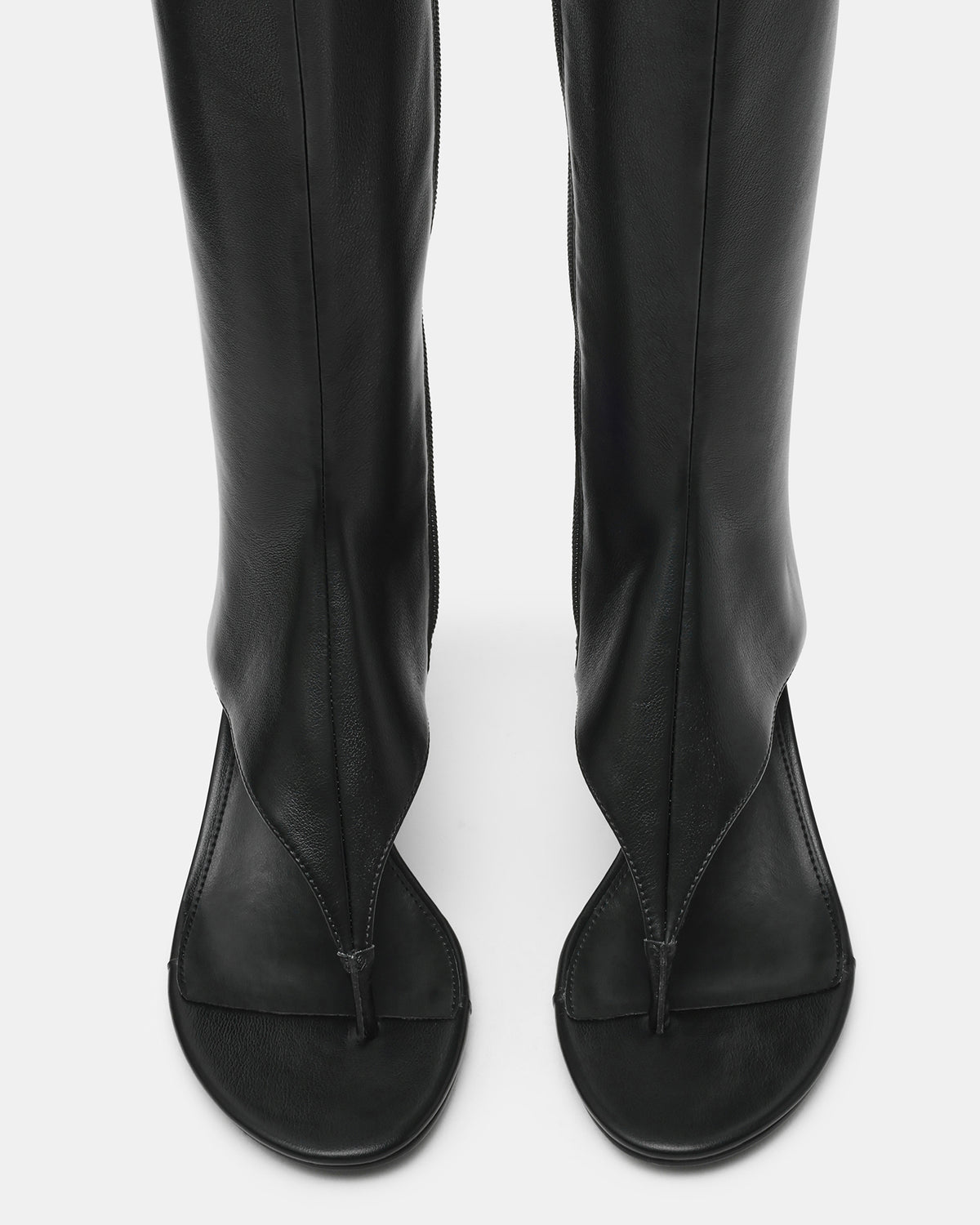 Steve Madden RELENTLESS Black Thong Open-Toe Boot Shaft Women's Heel