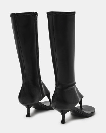 Steve Madden RELENTLESS Black Thong Open-Toe Boot Shaft Women's Heel