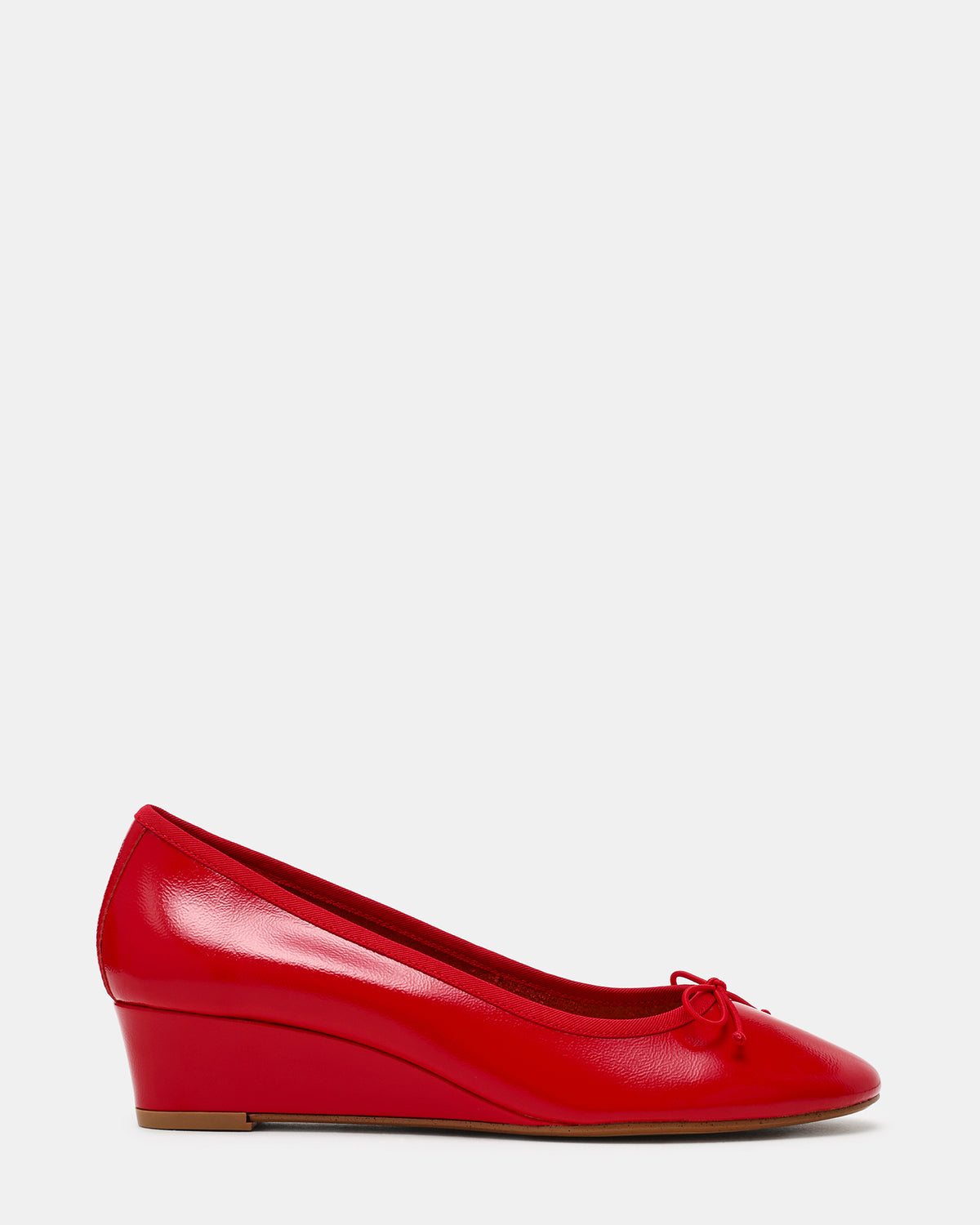 Steve Madden KLUTZY Red Patent Ballet Wedge Bow Round-Toe Women's Heel