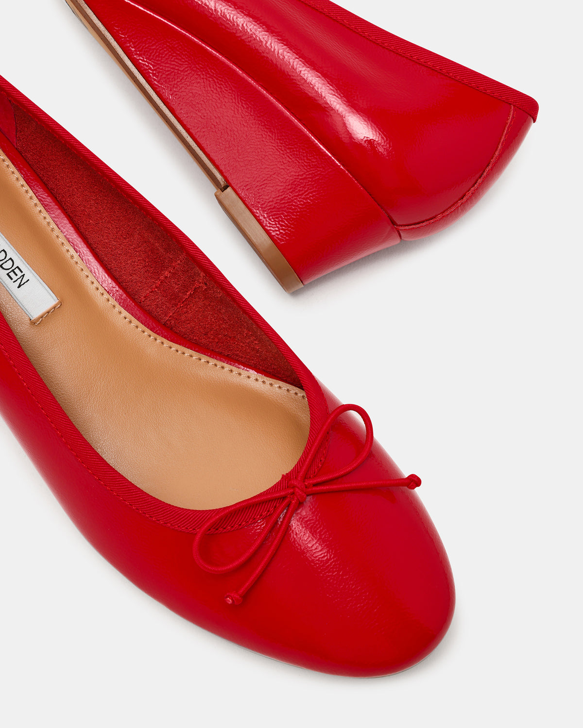 Steve Madden KLUTZY Red Patent Ballet Wedge Bow Round-Toe Women's Heel