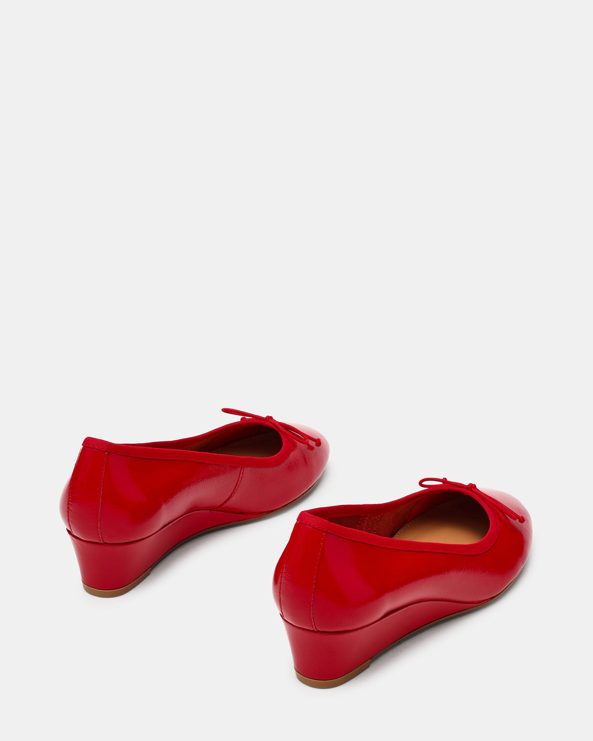 Steve Madden KLUTZY Red Patent Ballet Wedge Bow Round-Toe Women's Heel