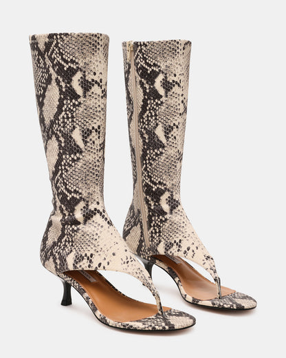 Steve Madden RELENTLESS Snake Thong Open-Toe Boot Shaft Women's Heel