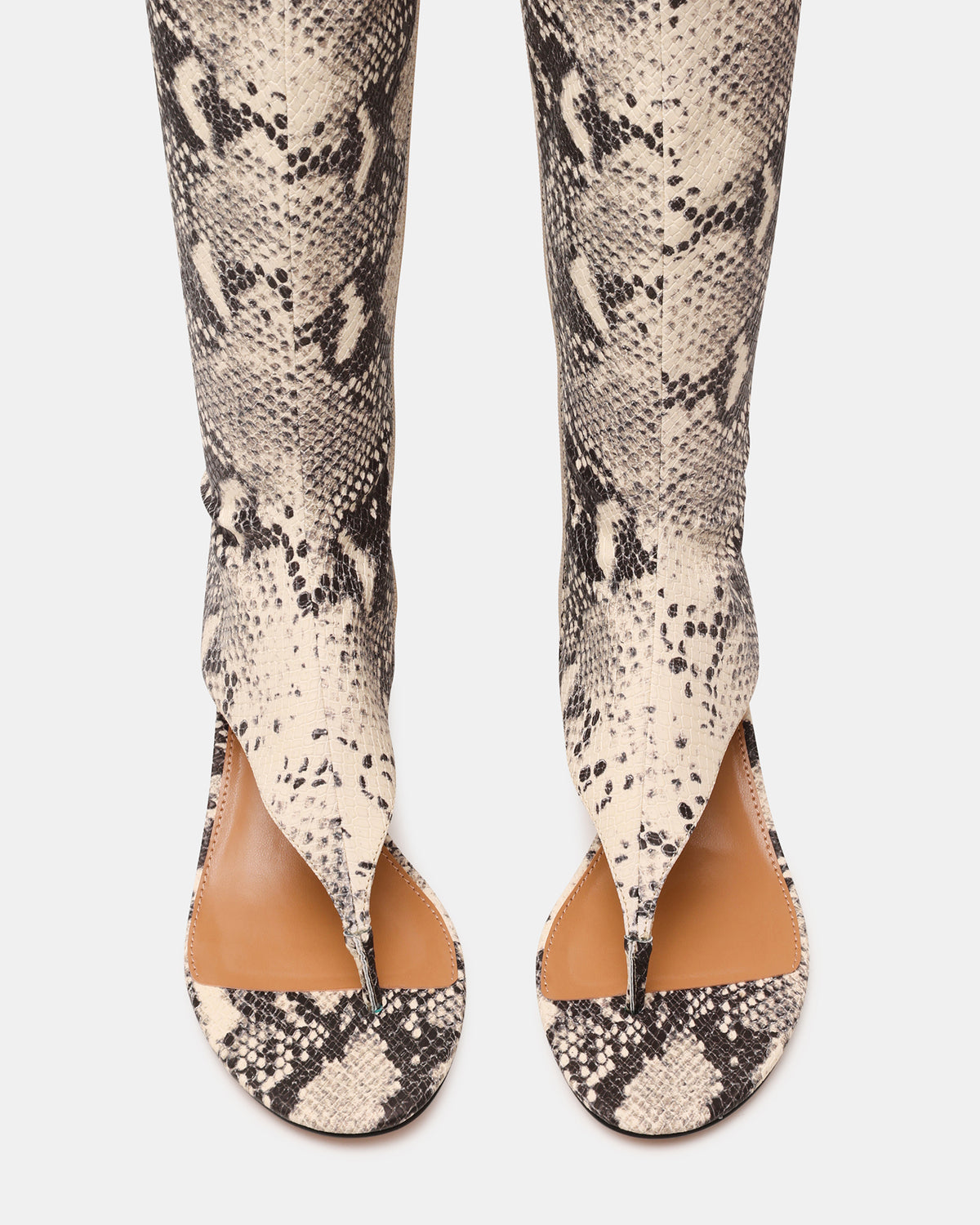 Steve Madden RELENTLESS Snake Thong Open-Toe Boot Shaft Women's Heel
