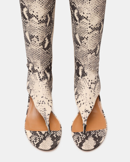 Steve Madden RELENTLESS Snake Thong Open-Toe Boot Shaft Women's Heel
