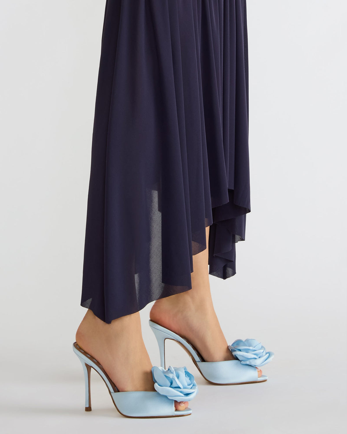 Steve Madden PRIYA Flower Blue Satin Mule Women's Heel