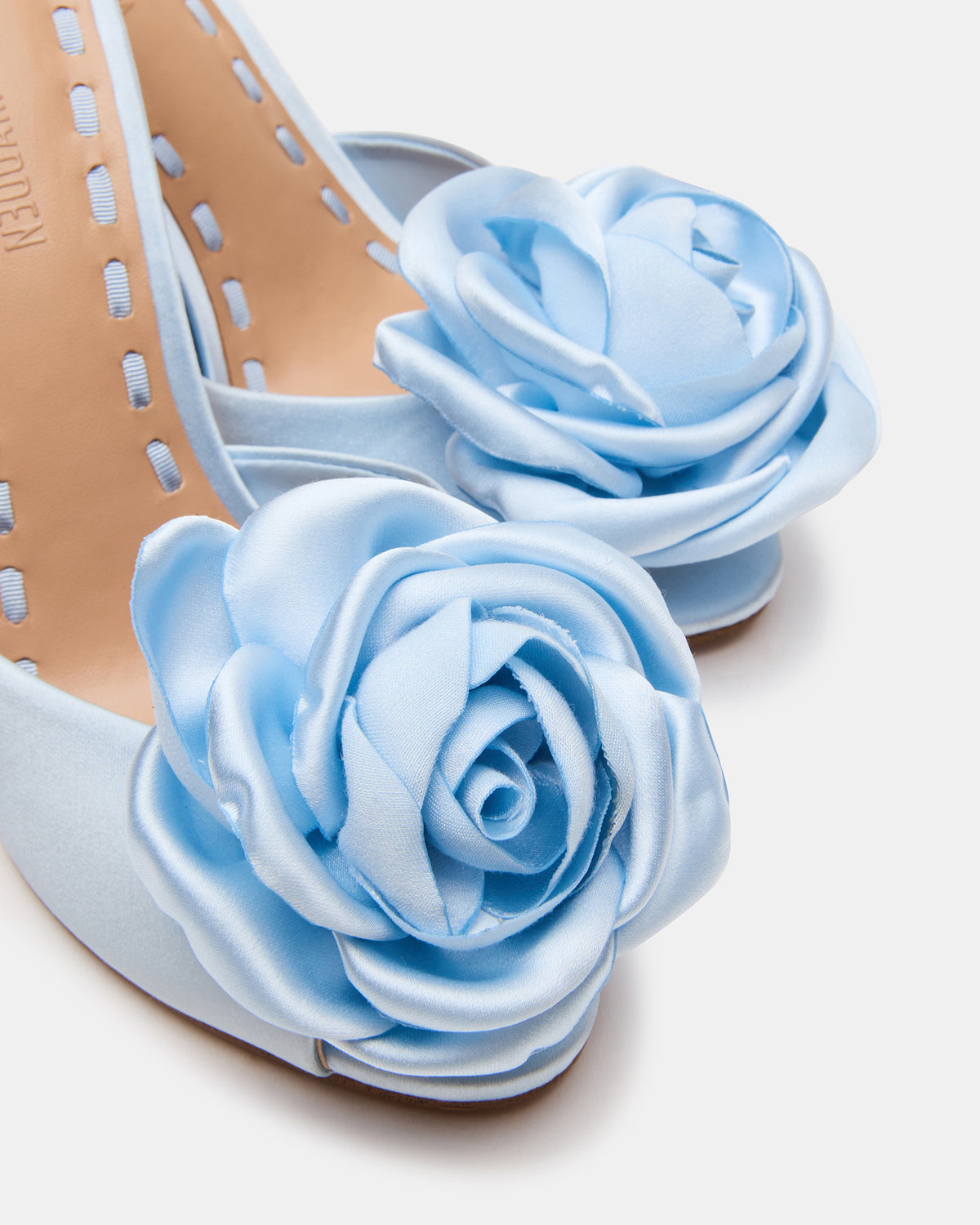 Steve Madden PRIYA Flower Blue Satin Mule Women's Heel