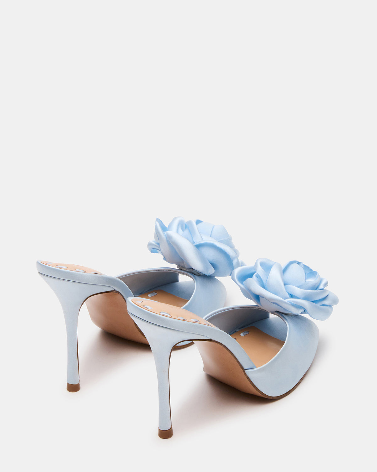 Steve Madden PRIYA Flower Blue Satin Mule Women's Heel
