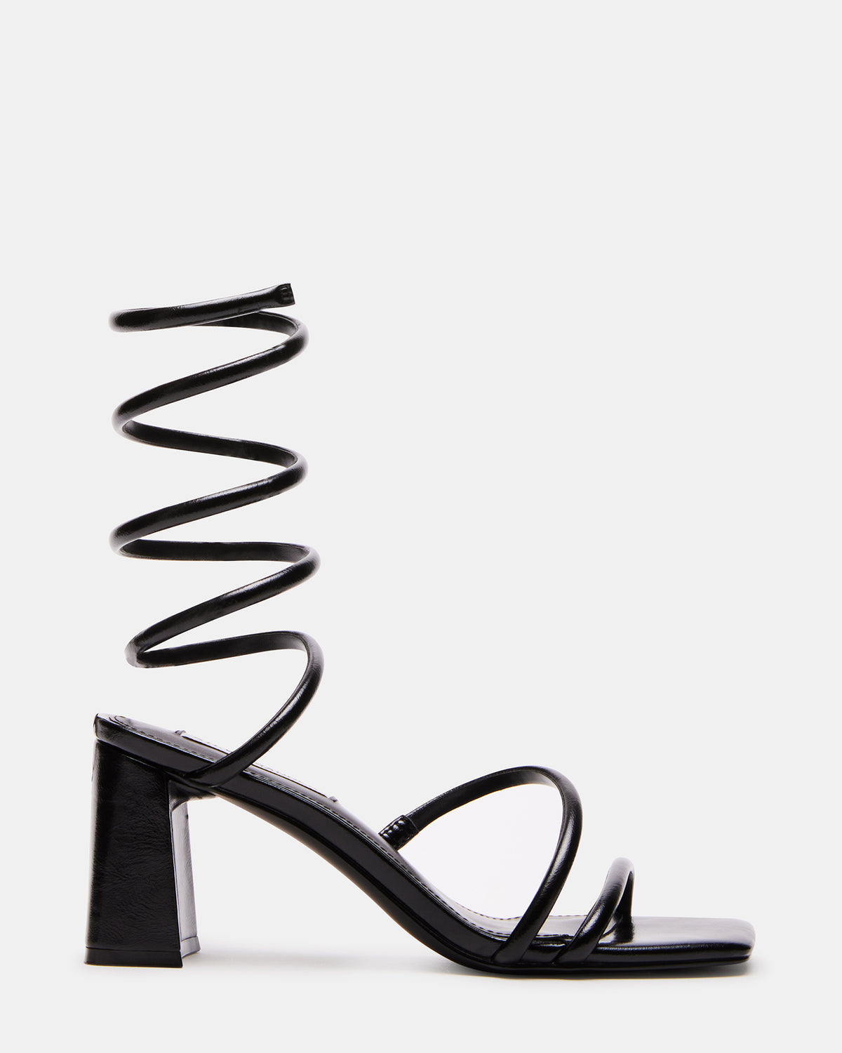Steve Madden LOPEZ Black Women's Square Toe Strappy Heel