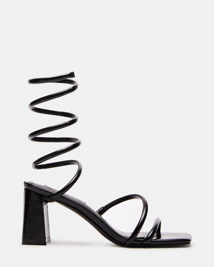 Steve Madden LOPEZ Black Women's Square Toe Strappy Heel