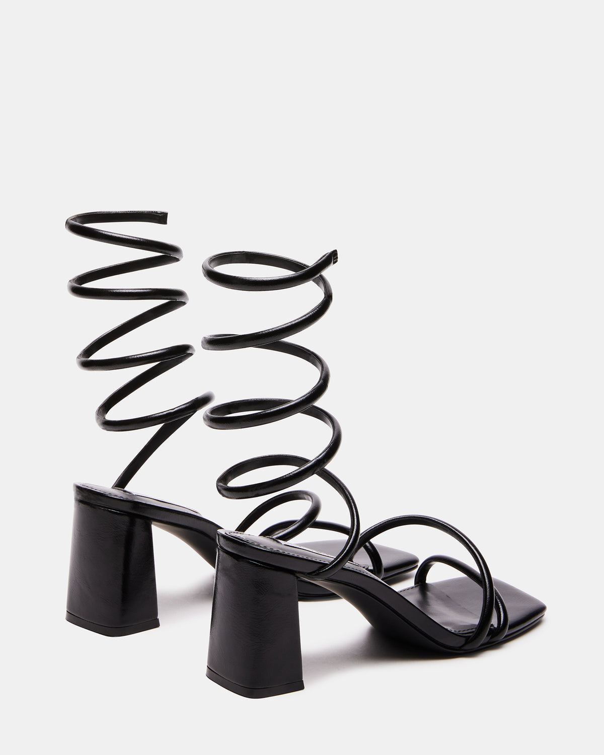 Steve Madden LOPEZ Black Women's Square Toe Strappy Heel
