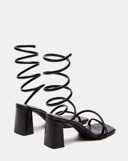 Steve Madden LOPEZ Black Women's Square Toe Strappy Heel