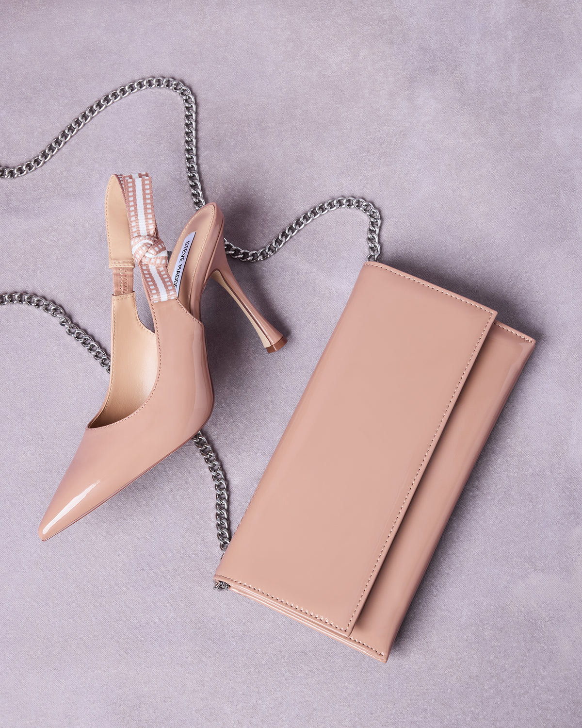 Steve Madden BRI HEEL AND JULIANA BAG BLUSH PATENT BUNDLE | Matching Shoe And Bag