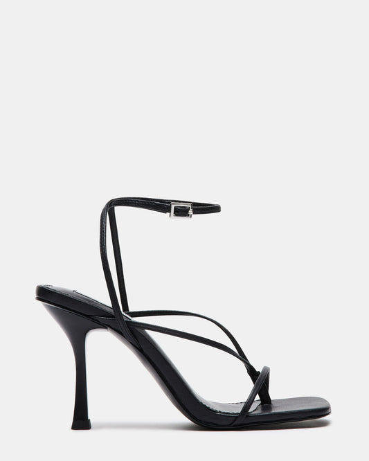 Steve Madden ANNIE Black Women's Strappy Square Toe Heel