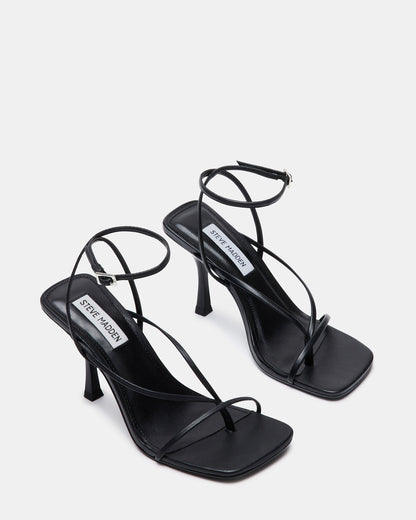 Steve Madden ANNIE Black Women's Strappy Square Toe Heel