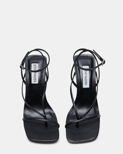 Steve Madden ANNIE Black Women's Strappy Square Toe Heel