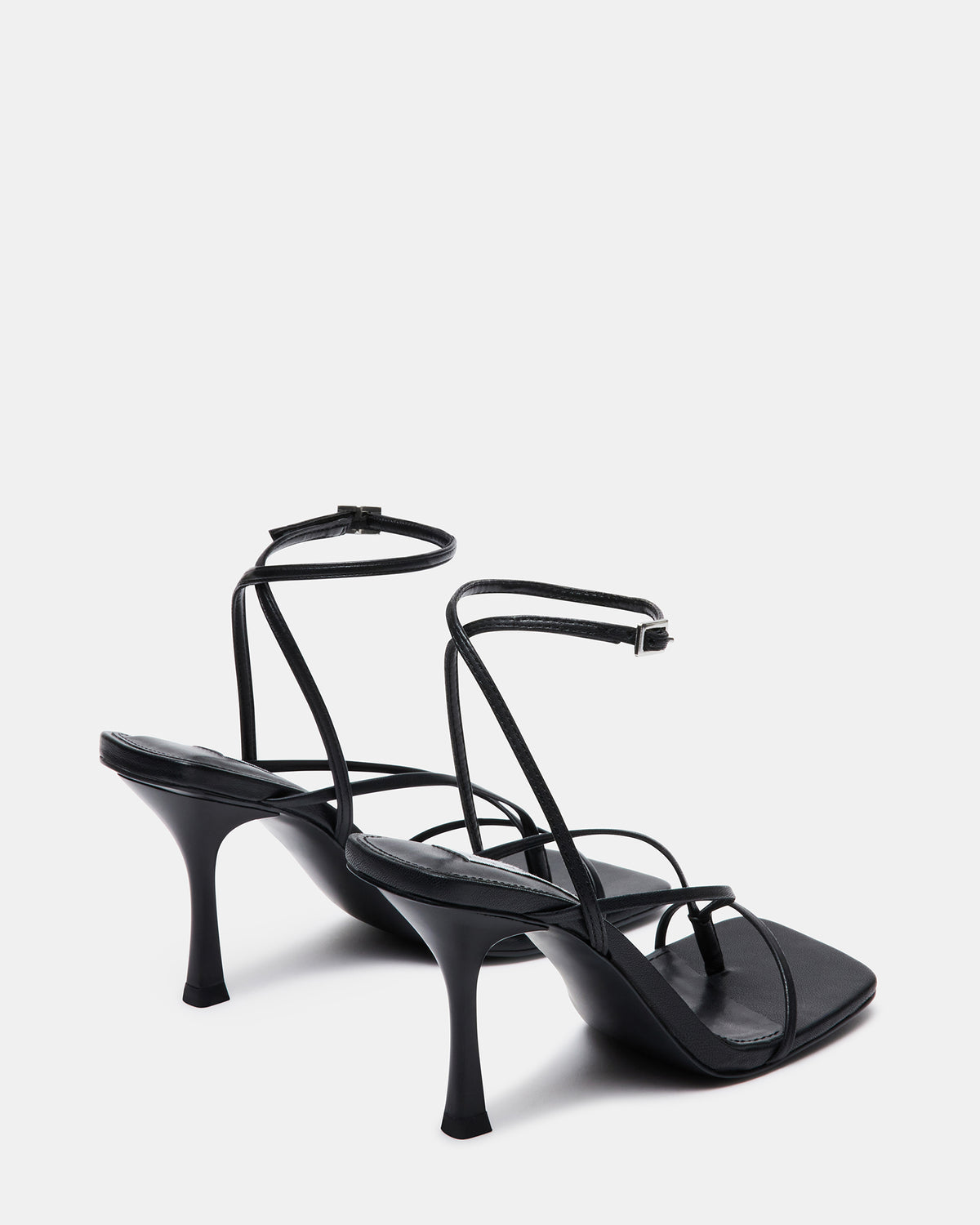 Steve Madden ANNIE Black Women's Strappy Square Toe Heel
