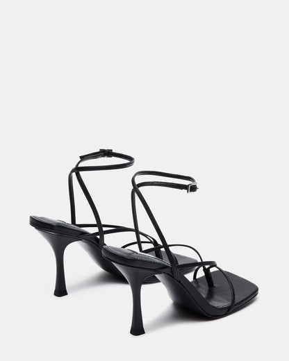 Steve Madden ANNIE Black Women's Strappy Square Toe Heel