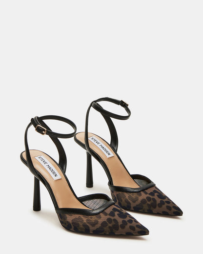 Steve Madden ALLIANCE Mesh Leopard Pointed-Toe Pump Women's Heel