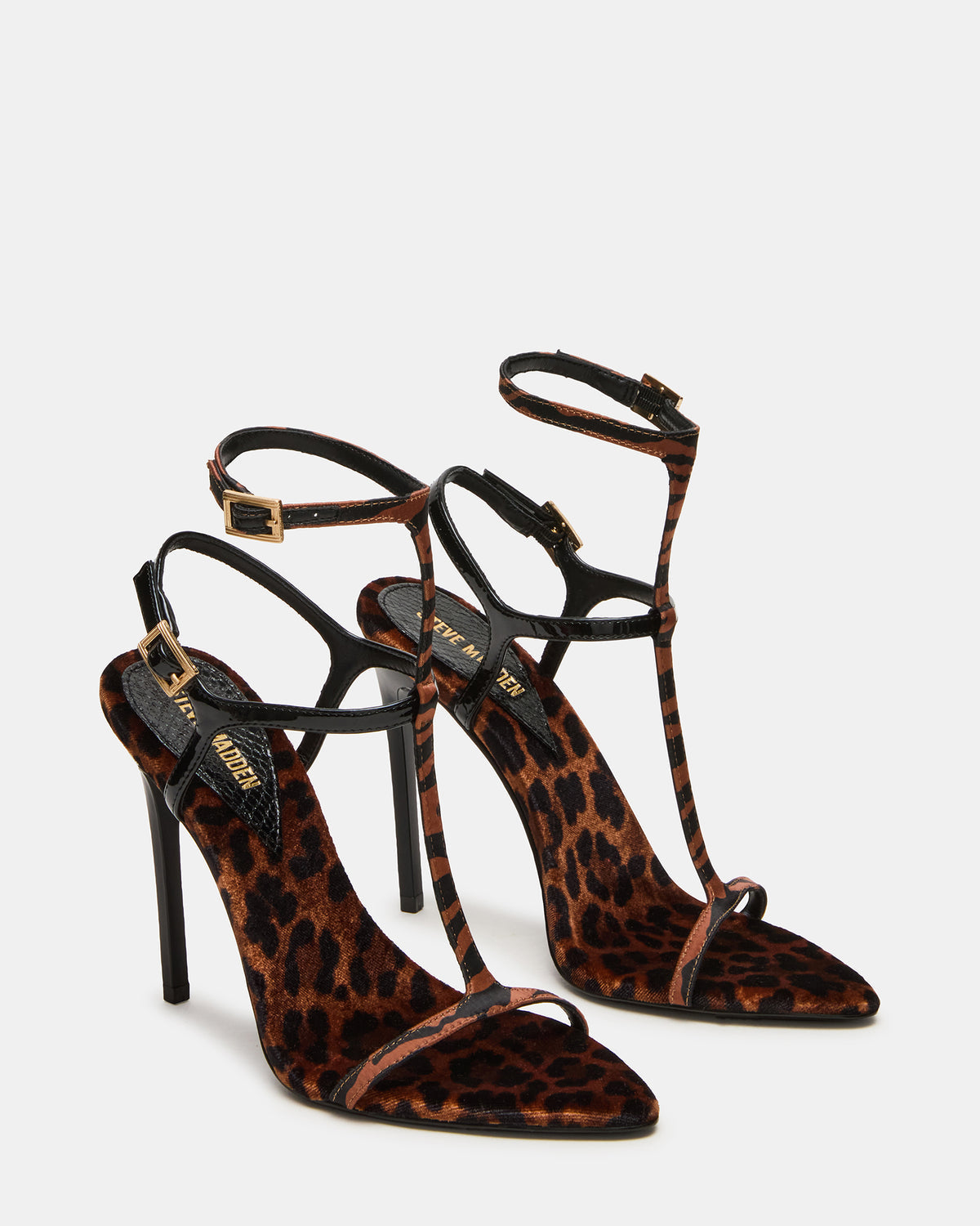 Steve Madden SALMA Animal Multi Stiletto Strappy Open-Toe Ankle Strap Women's Heel