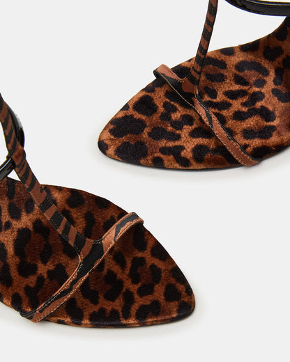Steve Madden SALMA Animal Multi Stiletto Strappy Open-Toe Ankle Strap Women's Heel